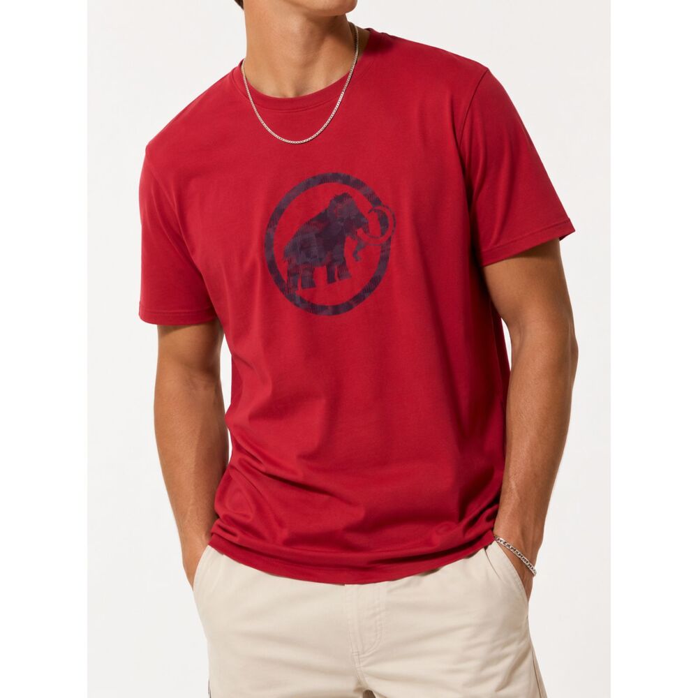 Mammut Swiss Design Logo Graphic T-Shirt Men's XL Red Hiking Outdoor Climbing